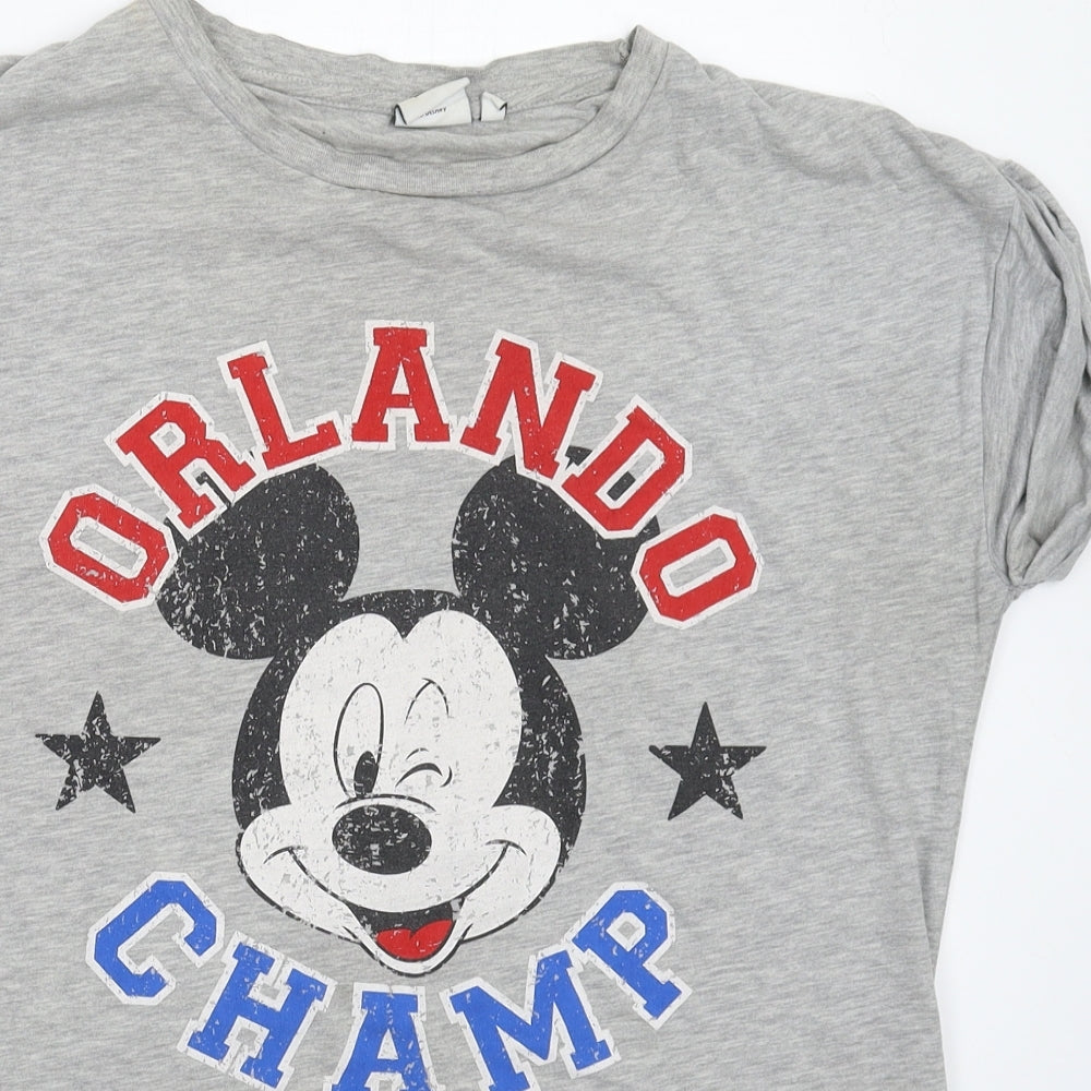 Disney Womens Grey   Basic T-Shirt Size 8  - Oversized