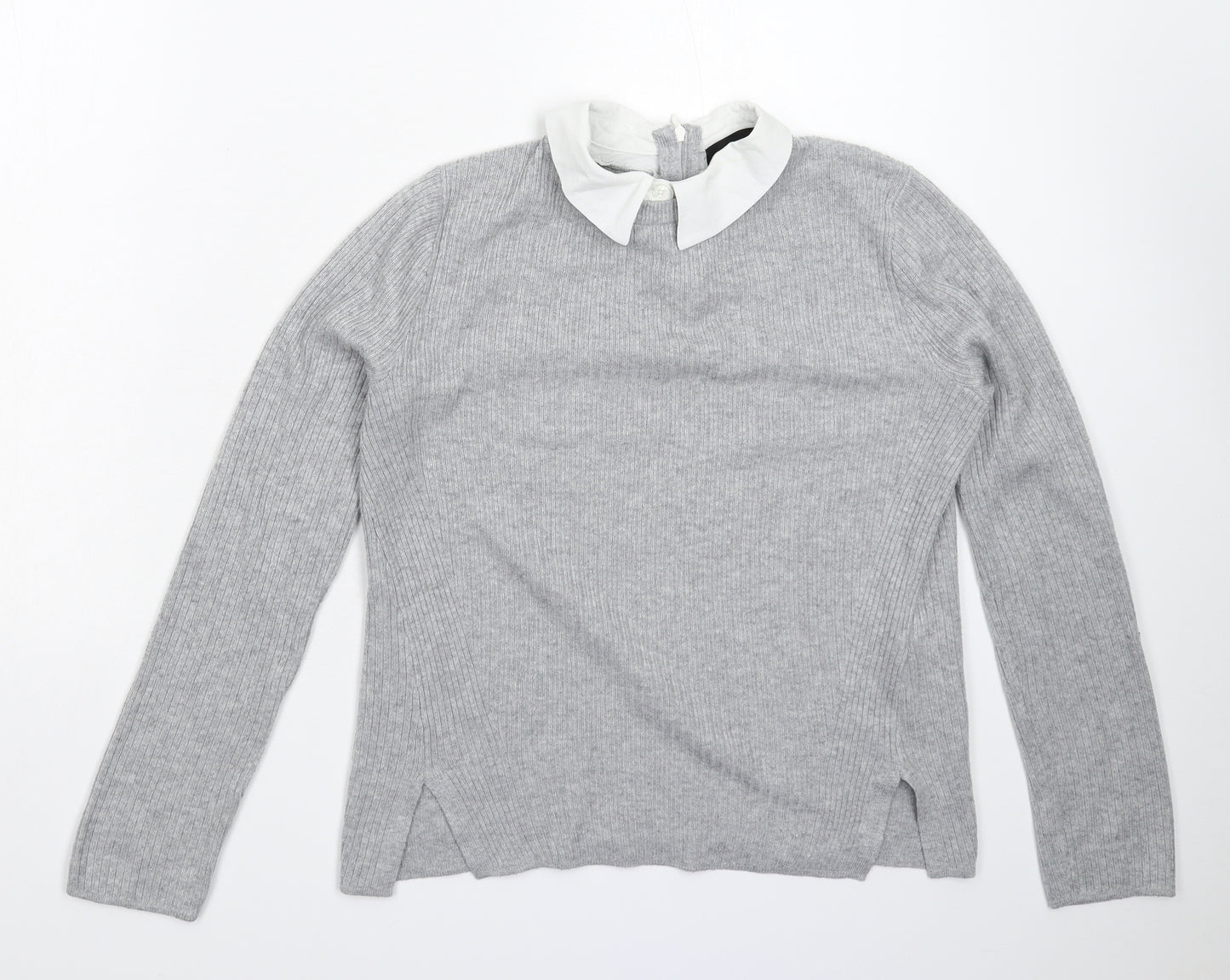 Topshop Womens Grey  Knit Pullover Jumper Size 8