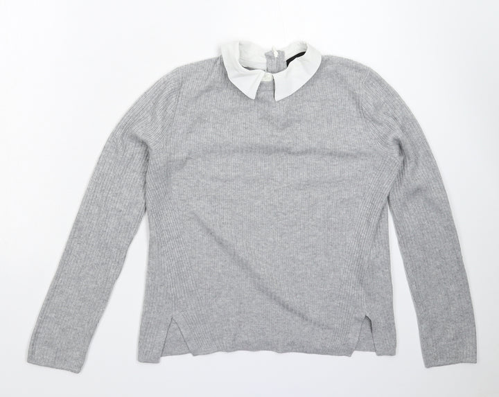 Topshop Womens Grey  Knit Pullover Jumper Size 8