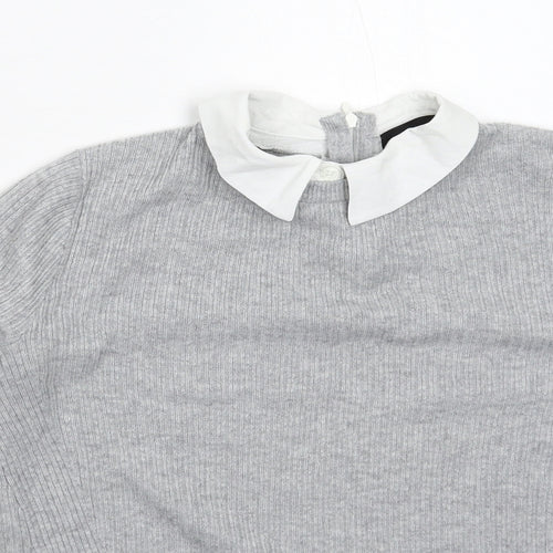 Topshop Womens Grey  Knit Pullover Jumper Size 8