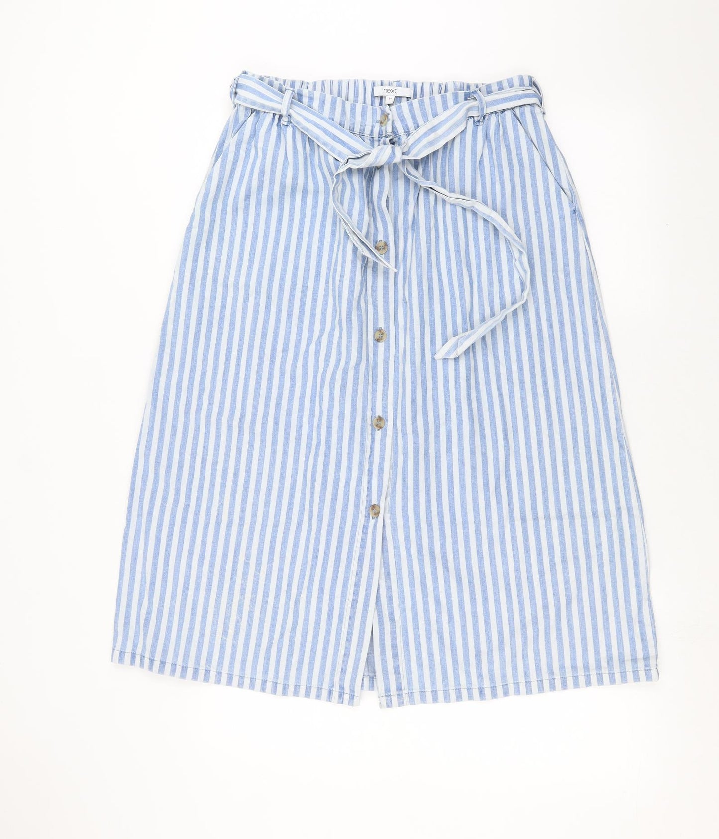 NEXT Womens Blue Striped  A-Line Skirt Size 14