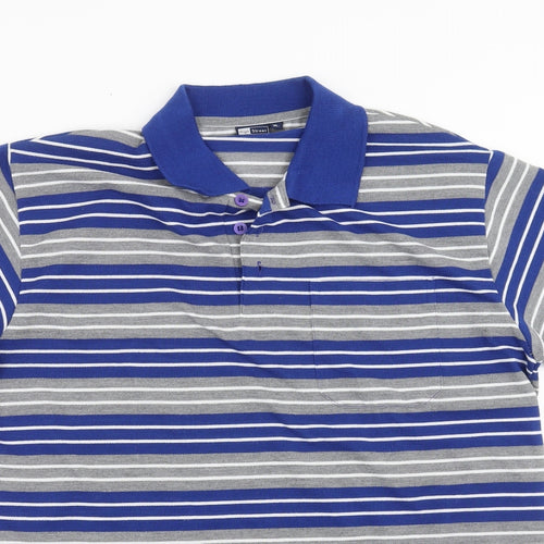High Street Mens Blue Striped   Polo Size XL