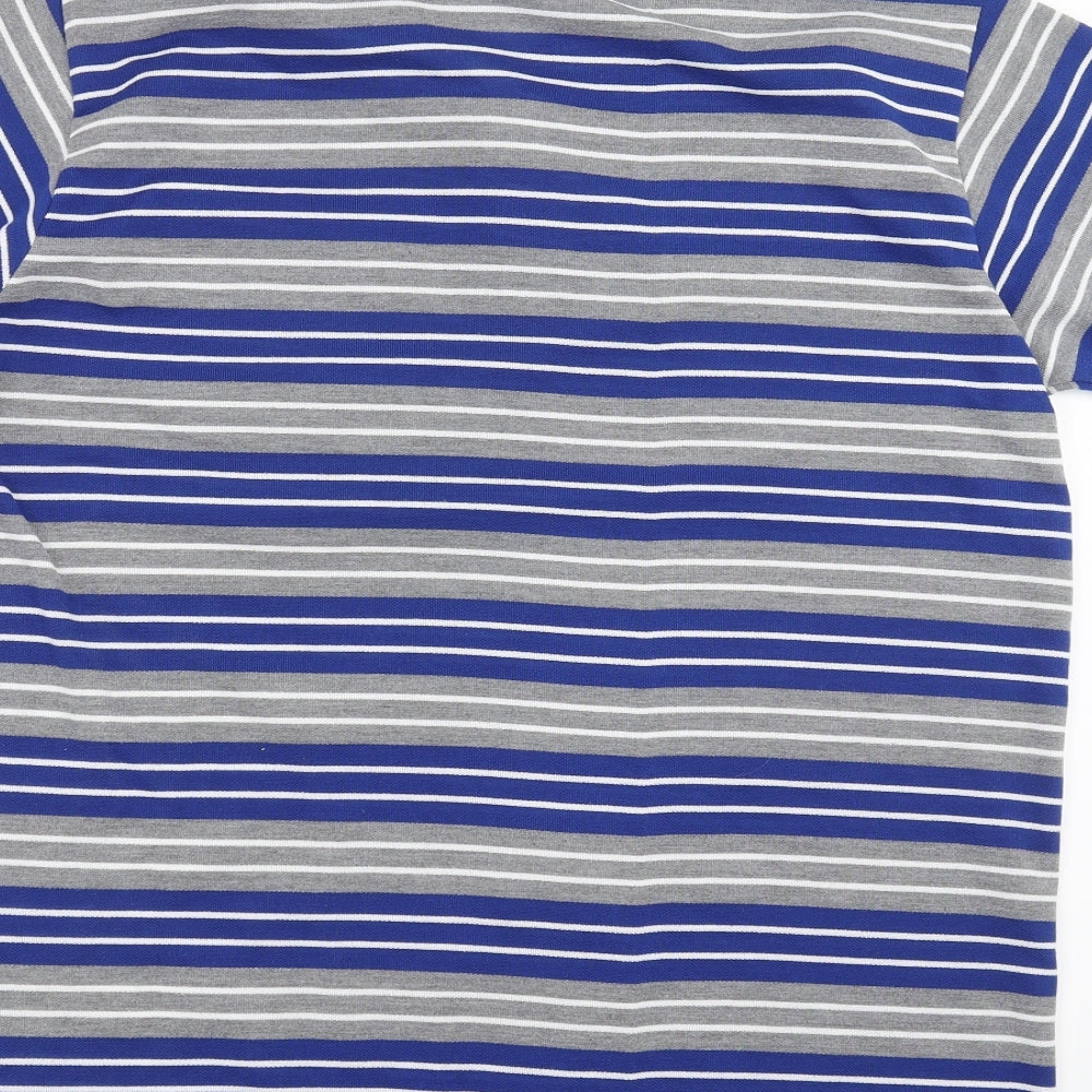 High Street Mens Blue Striped   Polo Size XL