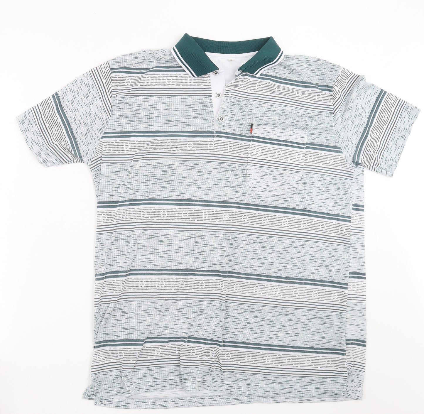 Preworn Mens Green Geometric   Polo Size XL