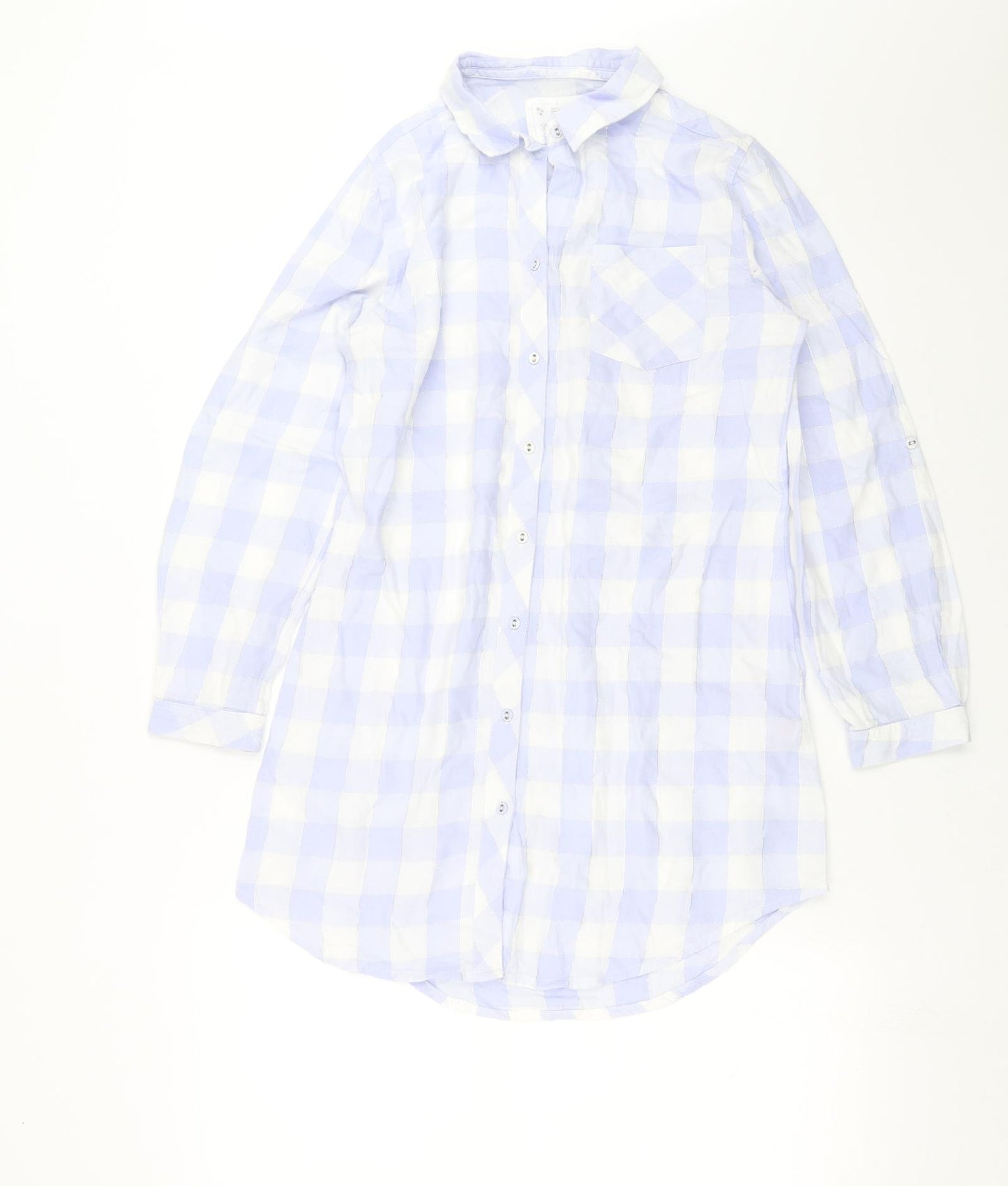 F&F Womens Purple Check  Top Nightshirt Size 6