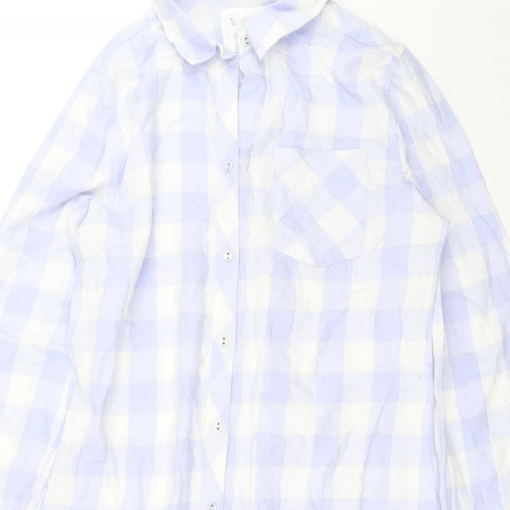 F&F Womens Purple Check  Top Nightshirt Size 6