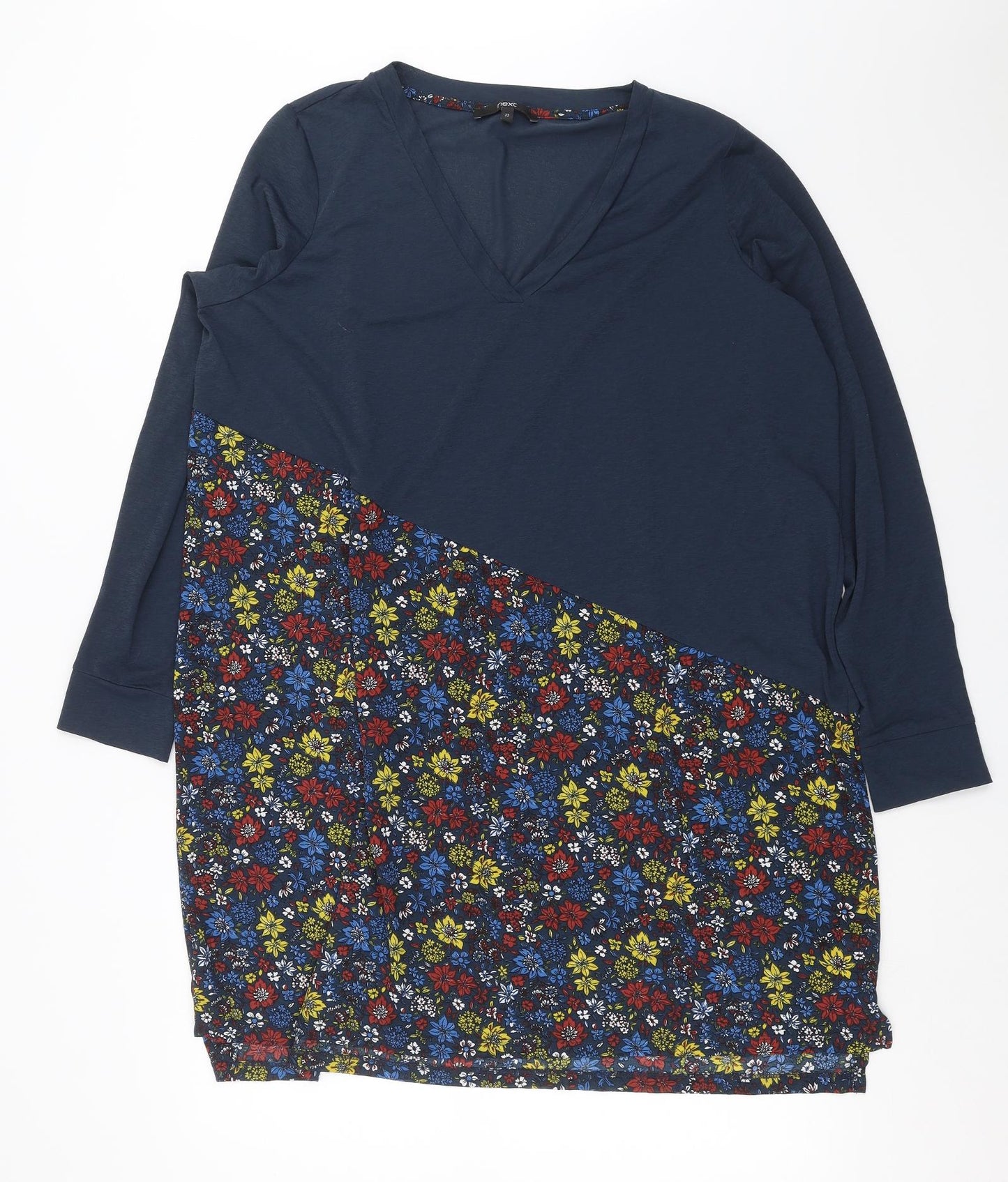 NEXT Womens Blue Floral  T-Shirt Dress  Size 22