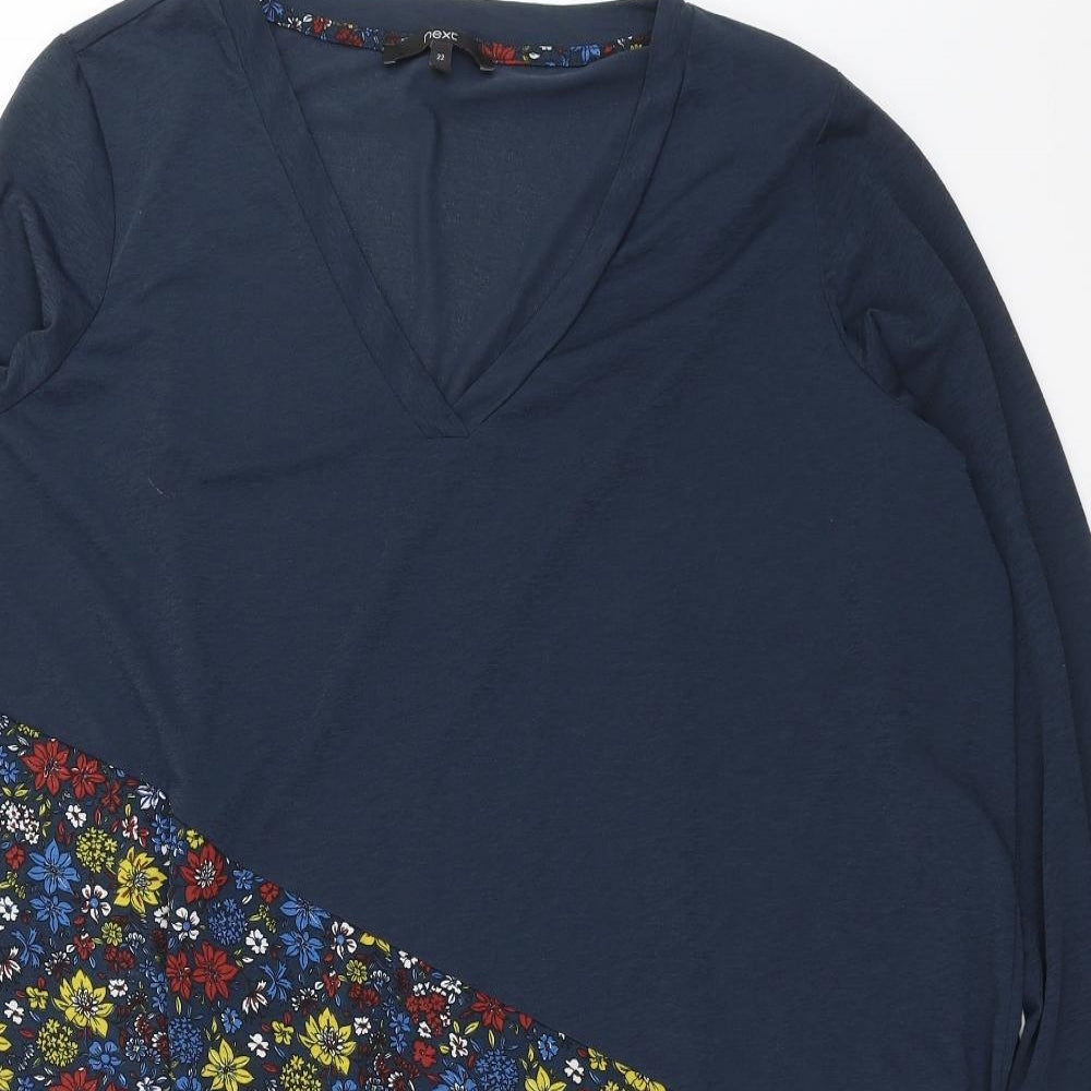 NEXT Womens Blue Floral  T-Shirt Dress  Size 22