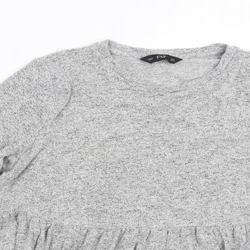 F&F Womens Grey  Knit Pullover Jumper Size 12