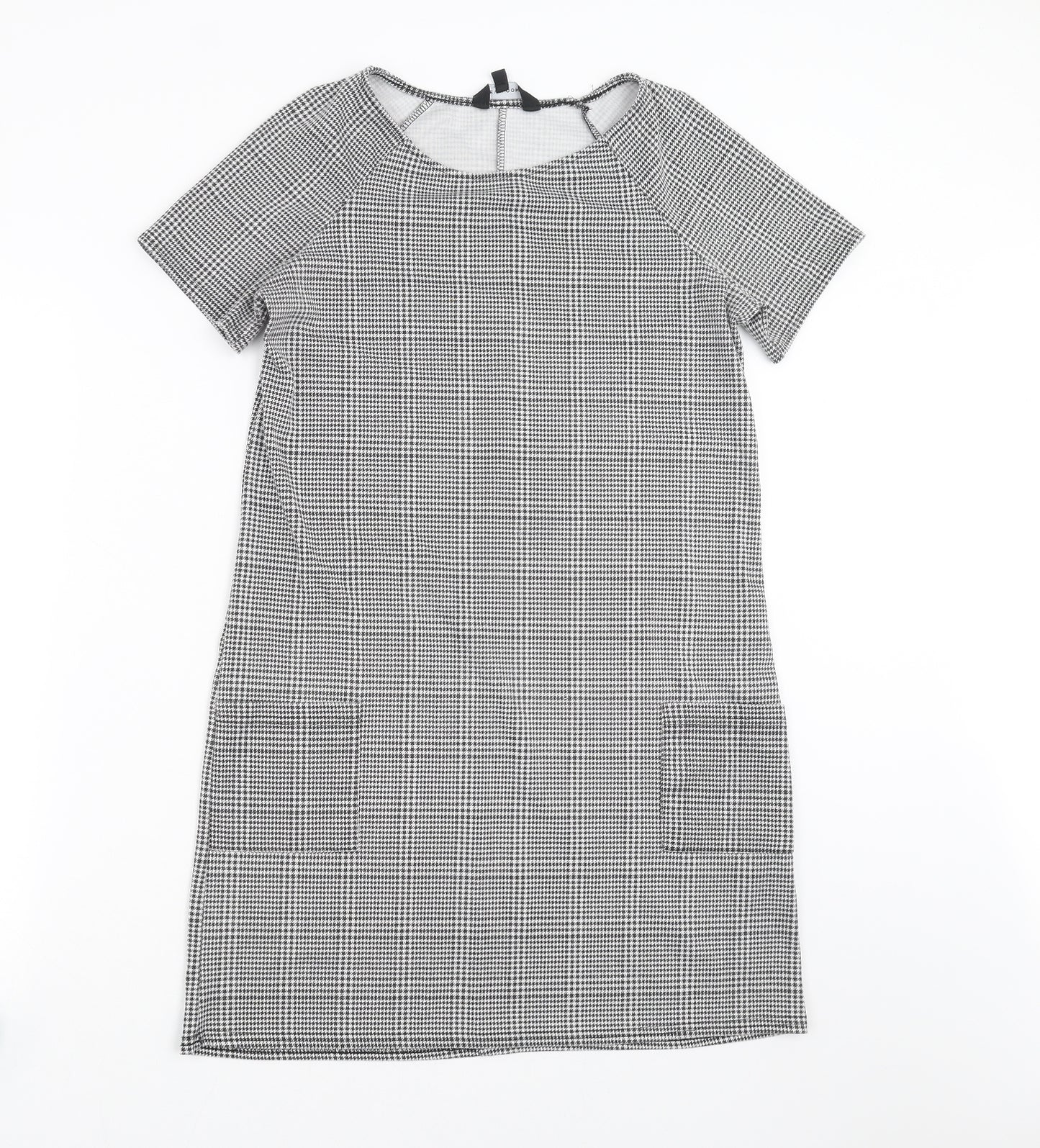 New Look Womens Black Houndstooth  T-Shirt Dress  Size 10