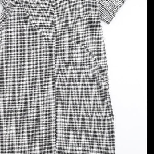 New Look Womens Black Houndstooth  T-Shirt Dress  Size 10