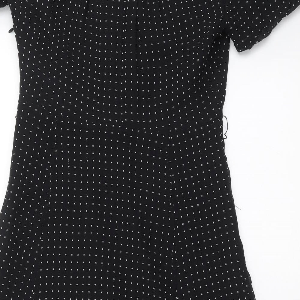 Ted Baker Womens Black Polka Dot  Shirt Dress  Size S