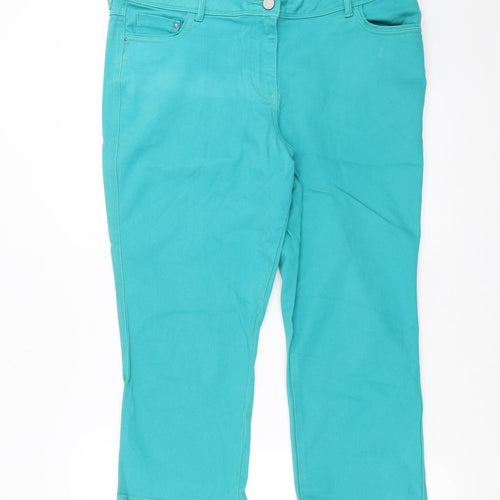 M&Co Womens Blue  Denim Cropped Jeans Size 18 L22 in