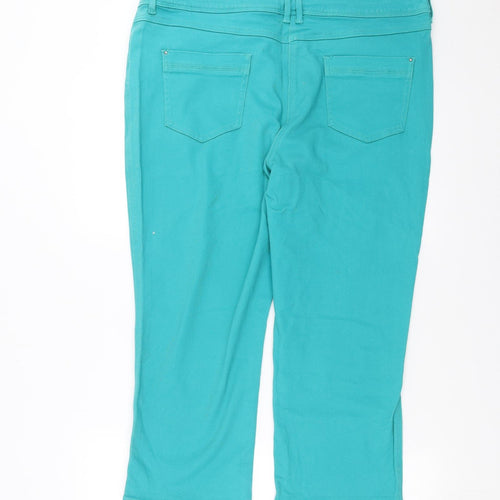 M&Co Womens Blue  Denim Cropped Jeans Size 18 L22 in