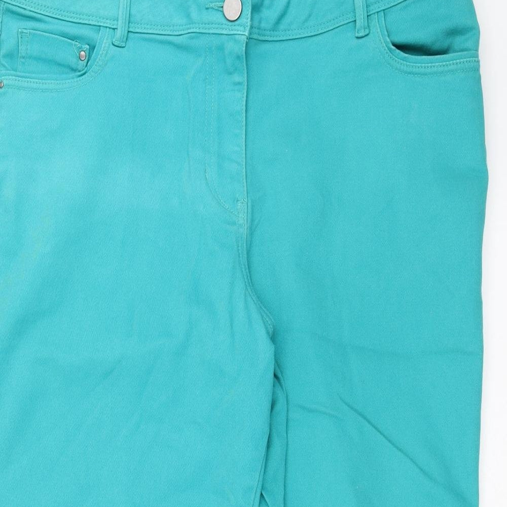 M&Co Womens Blue  Denim Cropped Jeans Size 18 L22 in