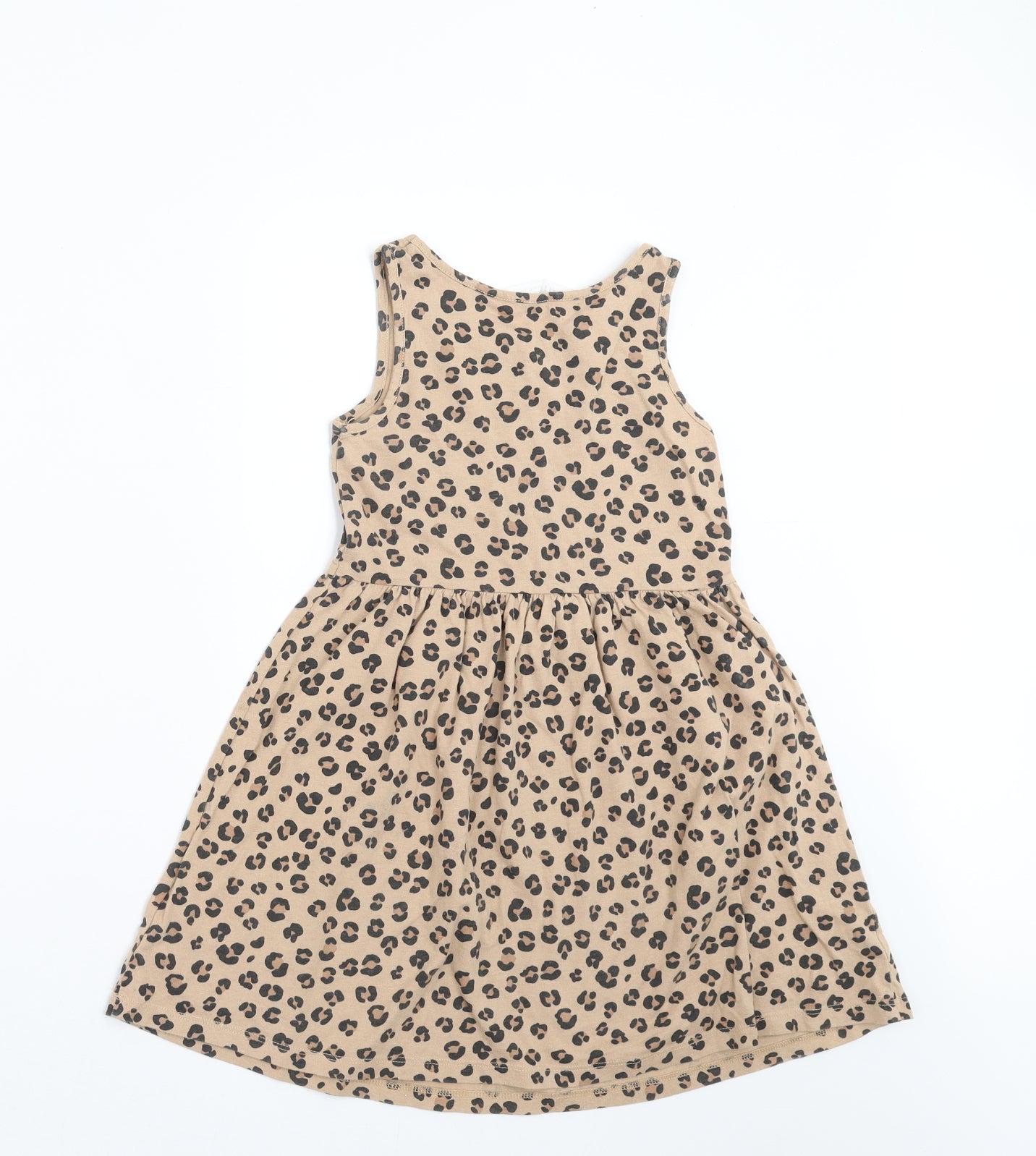 H&M Girls Beige Animal Print  Tank Dress  Size 5-6 Years