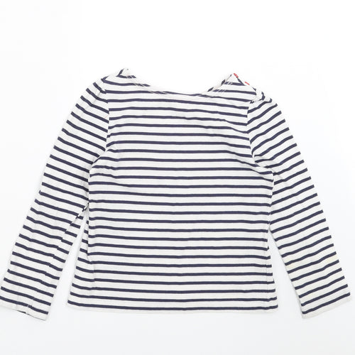 Mothercare Girls Blue Striped  Basic T-Shirt Size 5-6 Years
