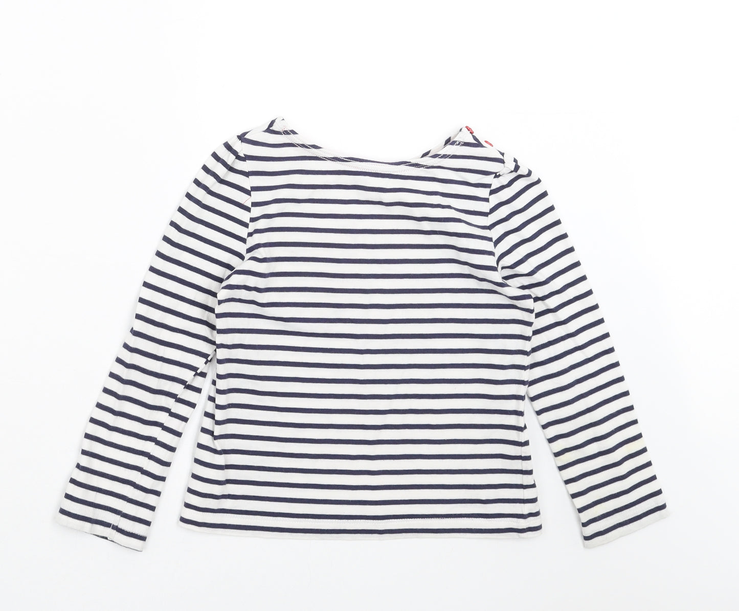 Mothercare Girls Blue Striped  Basic T-Shirt Size 5-6 Years