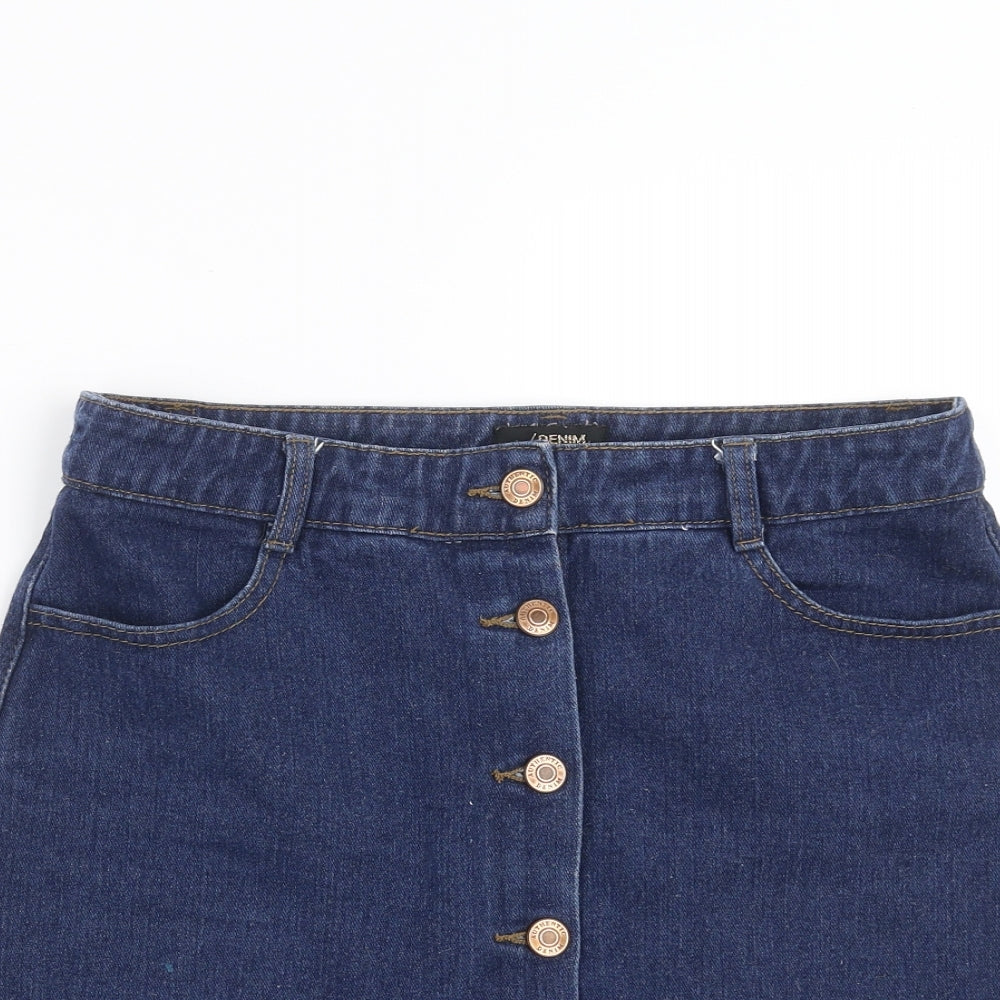 Matalan Womens Blue  Denim A-Line Skirt Size 10