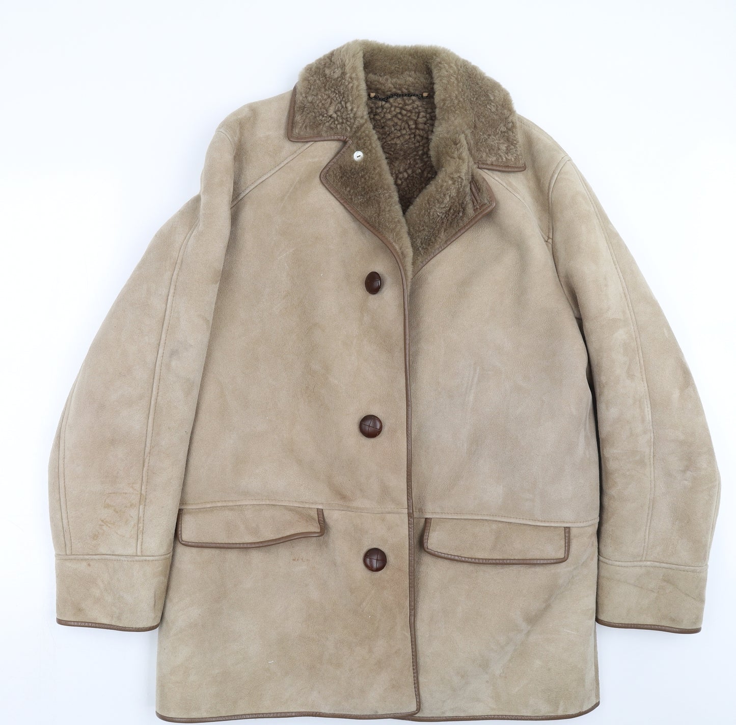 nurseys Mens Brown   Jacket Coat Size L  - sheepskin