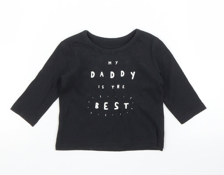 George Baby Black   Basic T-Shirt Size 0-3 Months