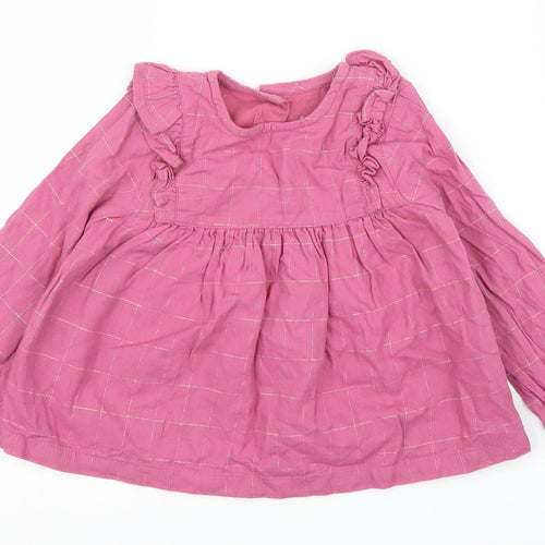 Primark Girls Purple Check  Basic Blouse Size 24 Months