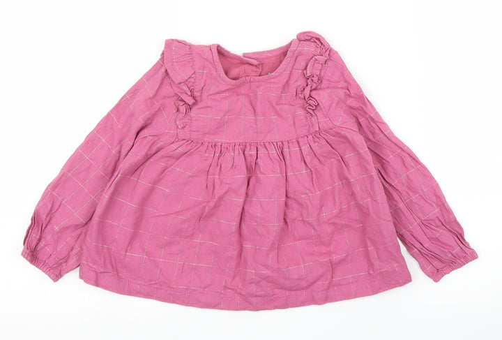 Primark Girls Purple Check Basic Blouse Size 24 Months
