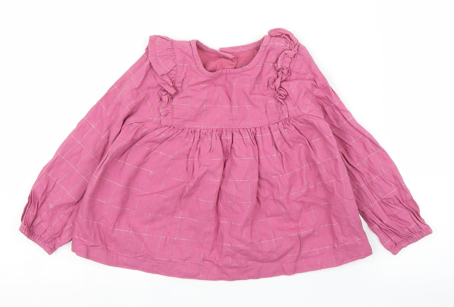 Primark Girls Purple Check  Basic Blouse Size 24 Months