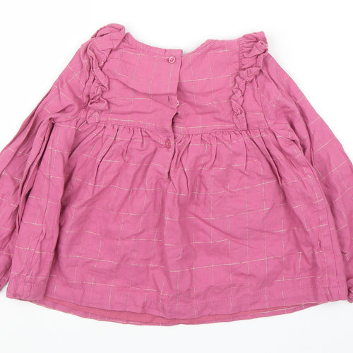 Primark Girls Purple Check  Basic Blouse Size 24 Months