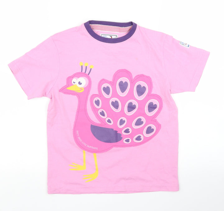 Lazy Jacks Girls Pink Basic T-Shirt Size 7 Years