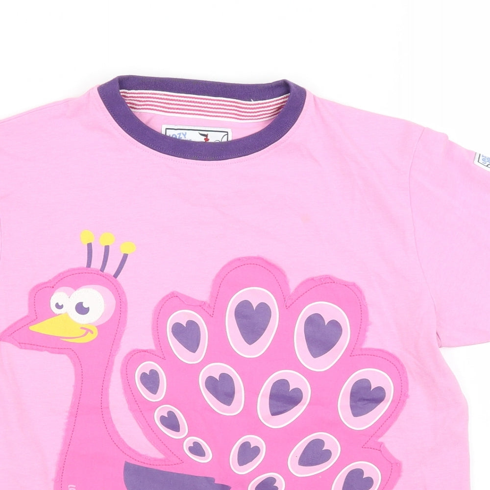 Lazy Jacks Girls Pink   Basic T-Shirt Size 7 Years