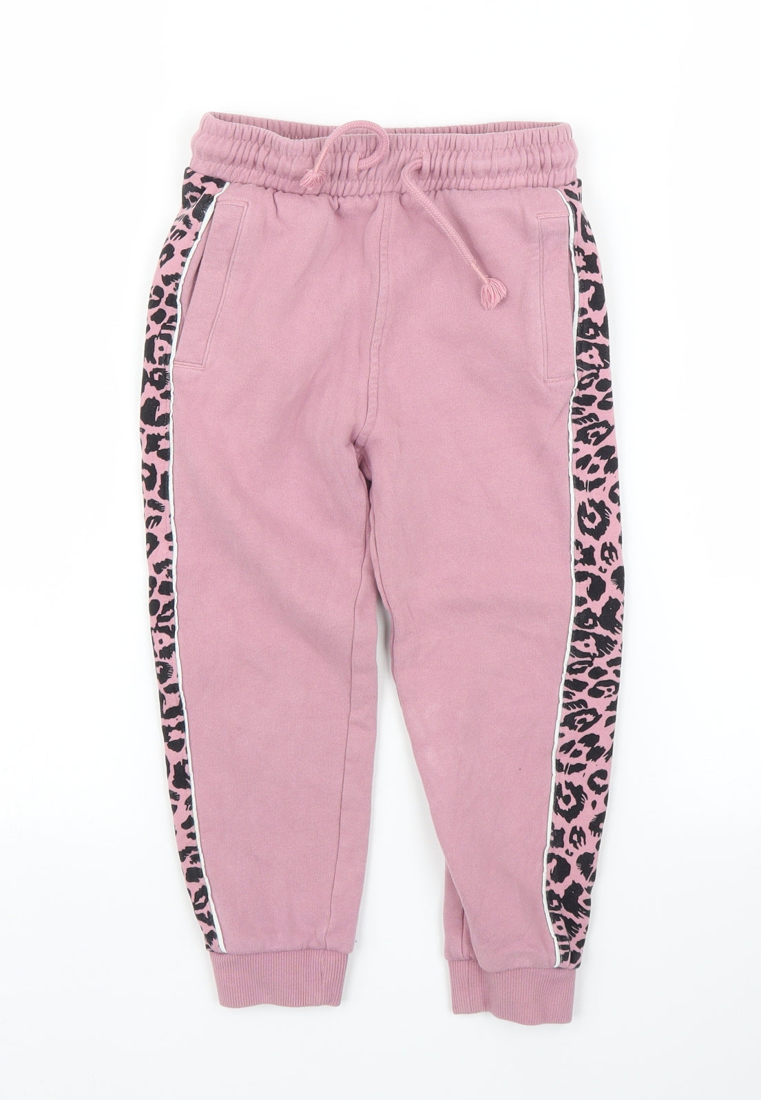 NEXT Girls Pink Animal Print  Sweatpants Trousers Size 6 Years - Leopard print