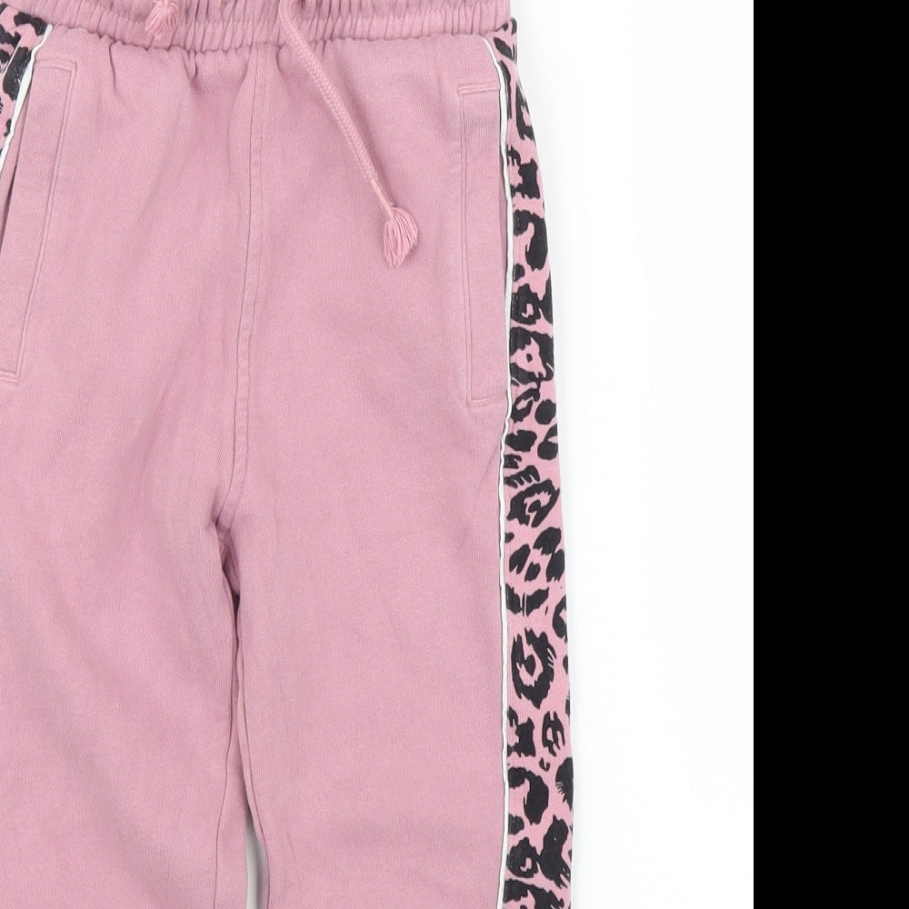 NEXT Girls Pink Animal Print  Sweatpants Trousers Size 6 Years - Leopard print