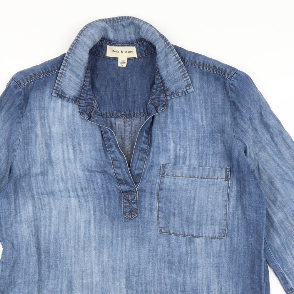 Cloth and Stone Womens Blue   Tunic Blouse Size M
