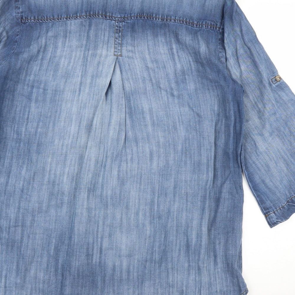 Cloth and Stone Womens Blue   Tunic Blouse Size M