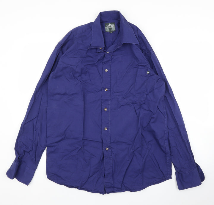 Lakes Edge Mens Blue    Button-Up Size L