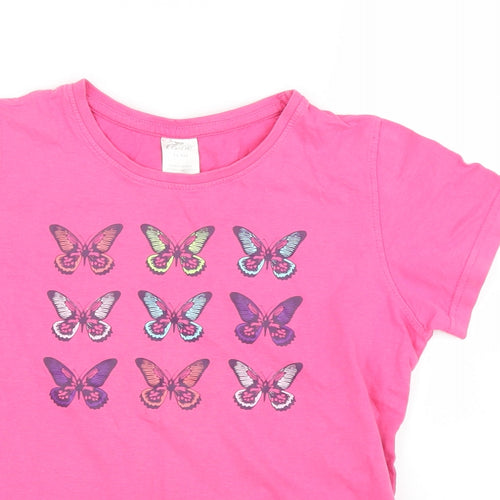 Crane Girls Pink Animal Print  Basic T-Shirt Size 11 Years
