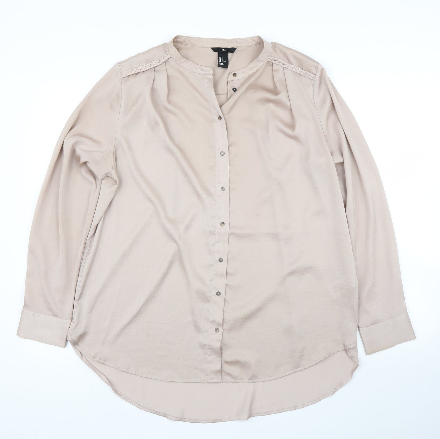 H&M Womens Beige   Basic Blouse Size 14