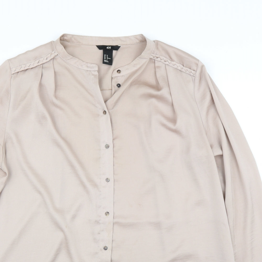 H&M Womens Beige   Basic Blouse Size 14