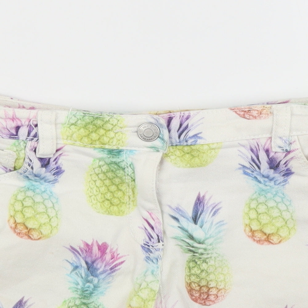 NEXT Girls White  Denim Bermuda Shorts Size 9 Years - Tropical
