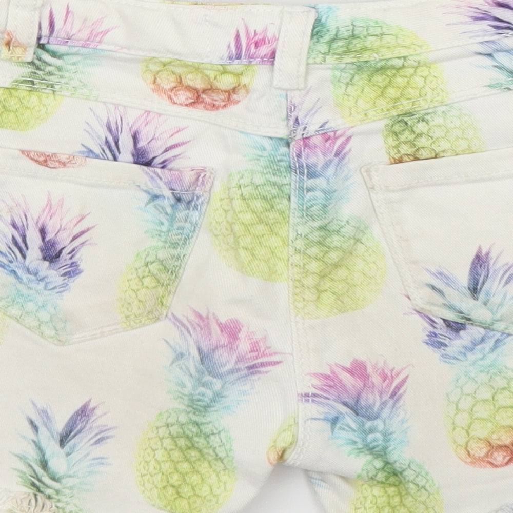NEXT Girls White  Denim Bermuda Shorts Size 9 Years - Tropical