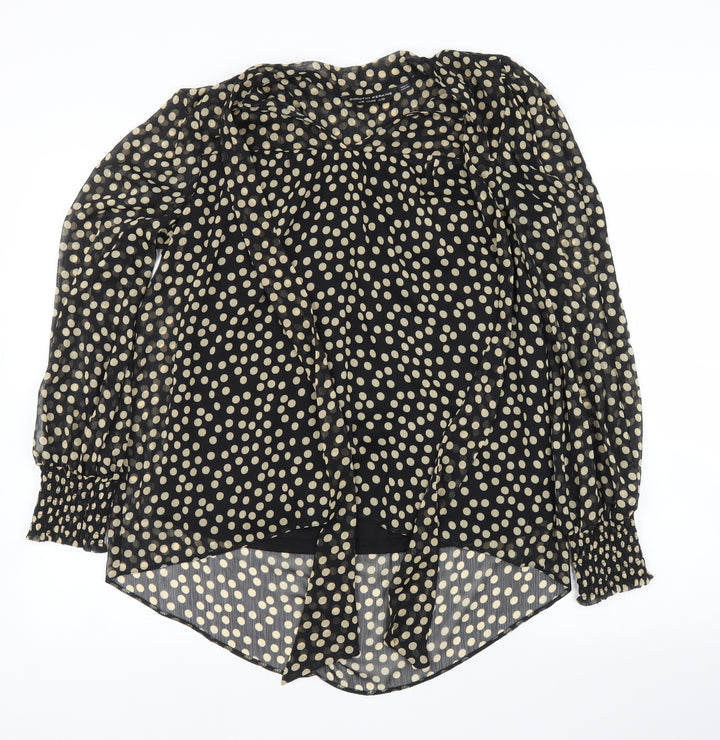 Dorothy Perkins Womens Black Polka Dot  Basic Blouse Size 10