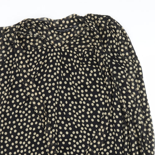 Dorothy Perkins Womens Black Polka Dot  Basic Blouse Size 10