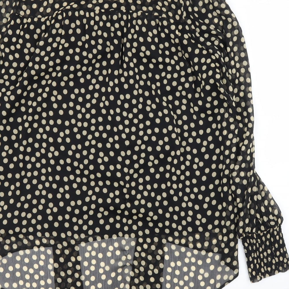 Dorothy Perkins Womens Black Polka Dot  Basic Blouse Size 10