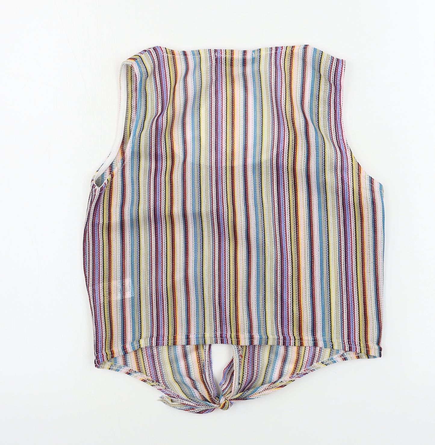 Missguided  Womens Pink Striped  Basic T-Shirt Size 8