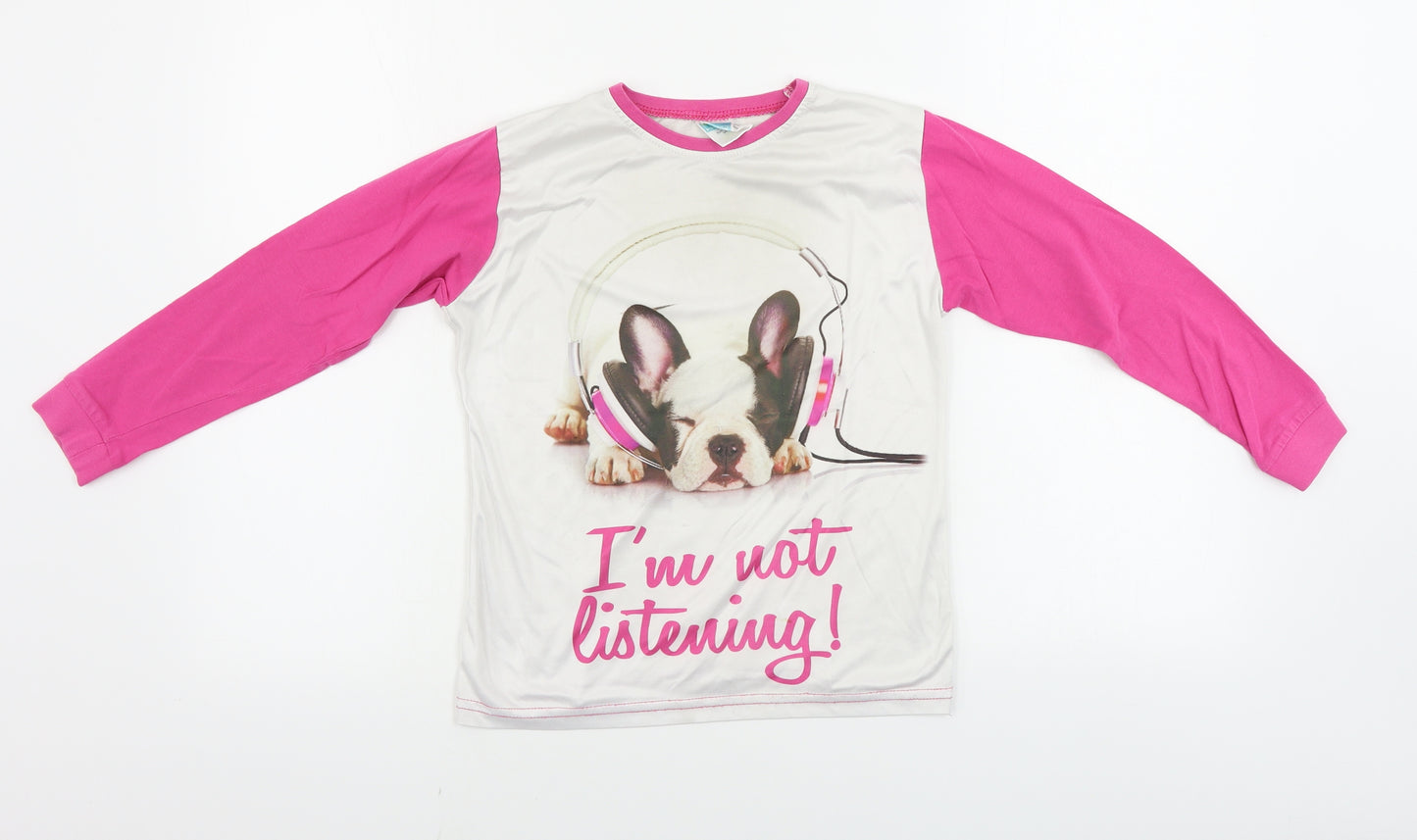 Pajama Factory  Girls White   Top Pyjama Top Size 9-10 Years