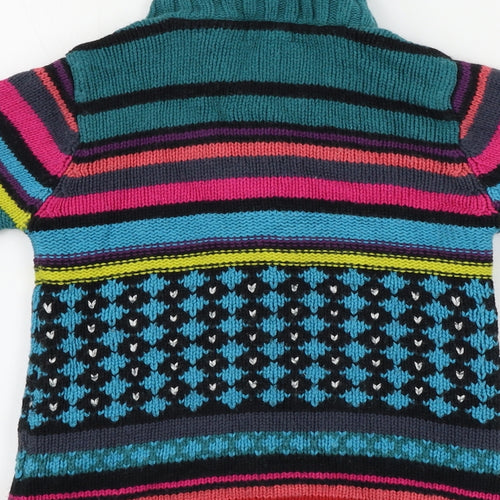 Catimini Boys Green Geometric  Cardigan Jumper Size 6 Years