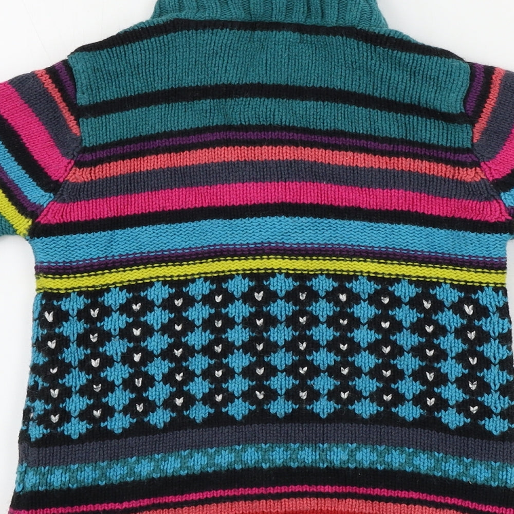 Catimini Boys Green Geometric  Cardigan Jumper Size 6 Years