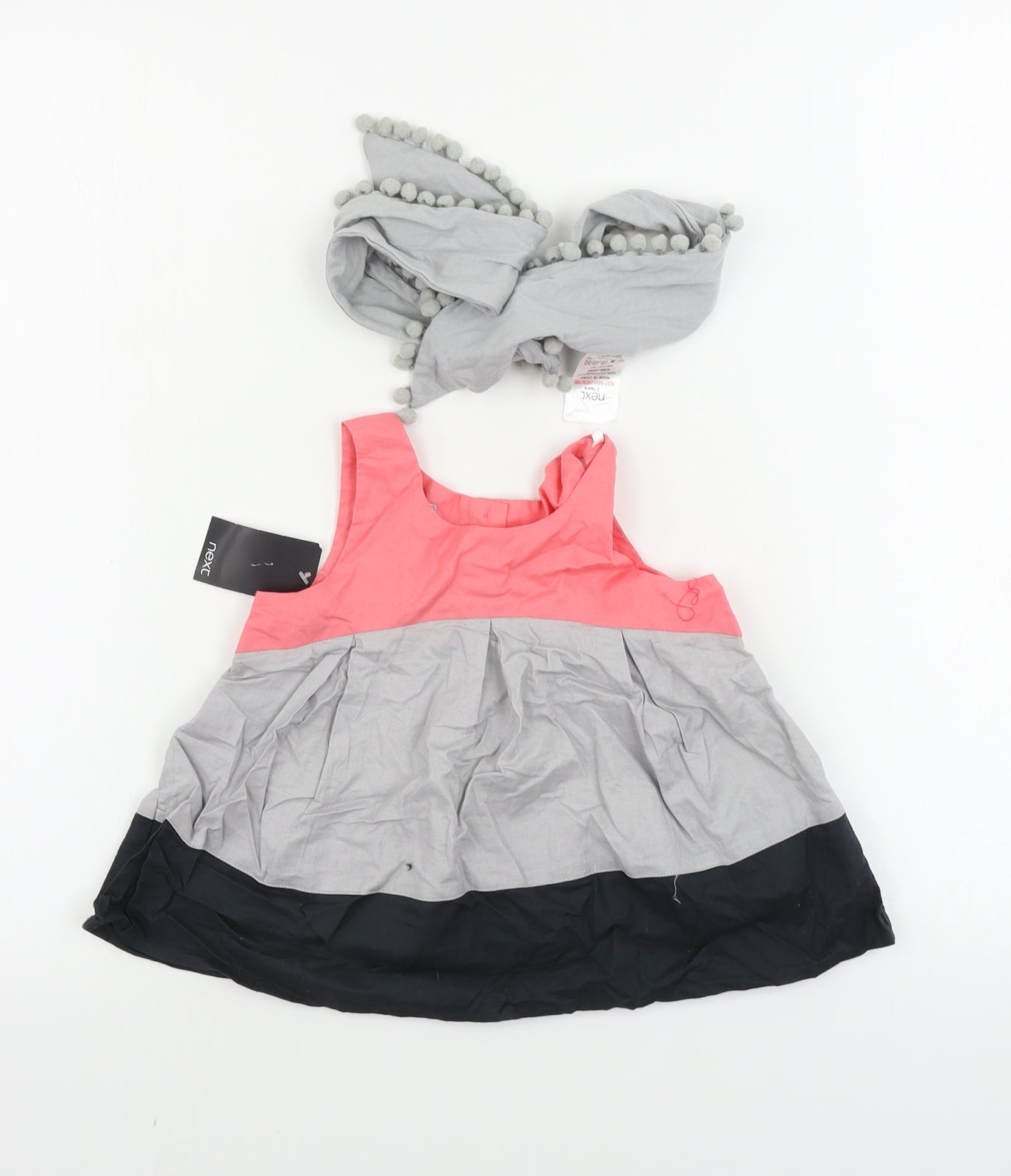 NEXT  Girls Grey   A-Line  Size 3 Years  - headband included