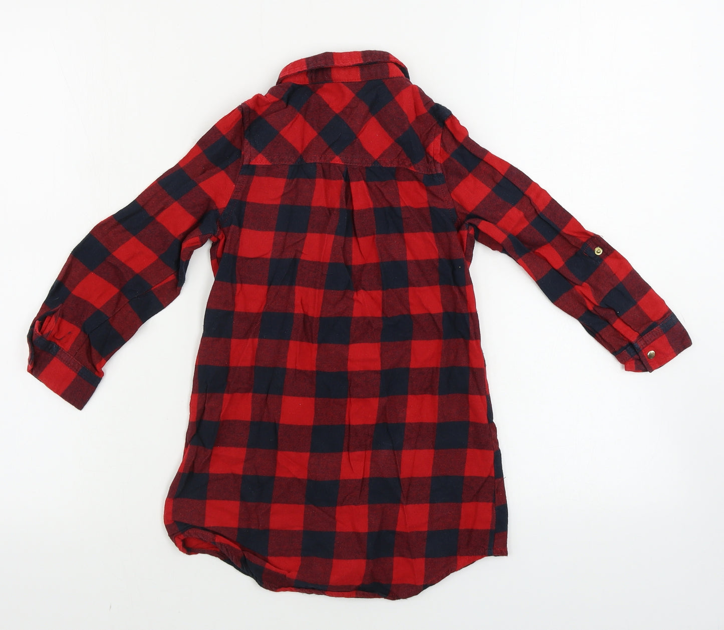 Young Dimension  Girls Red Check  Basic Button-Up Size 6-7 Years